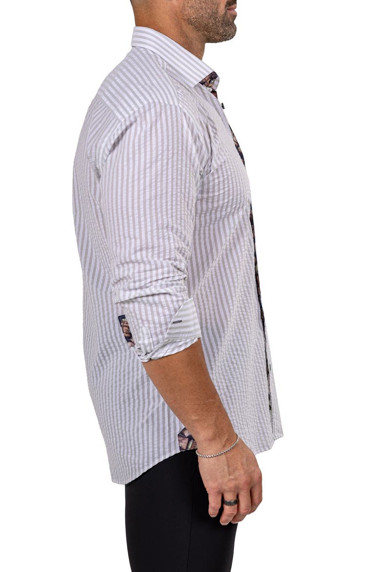 Fibonacci Marthy Contemporary Fit Button-Up Shirt, Alternate, color, GREY