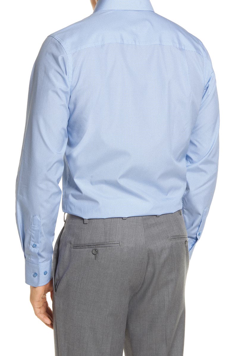 David Donahue Trim Fit Geo Print Dress Shirt, Alternate, color, 