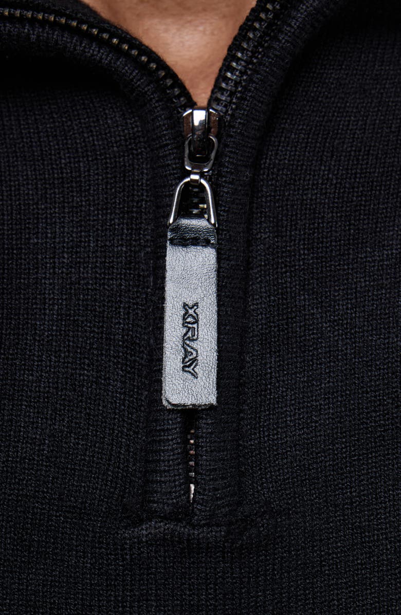 XRAY Quarter Zip Mock Neck Sweater, Alternate, color, Black