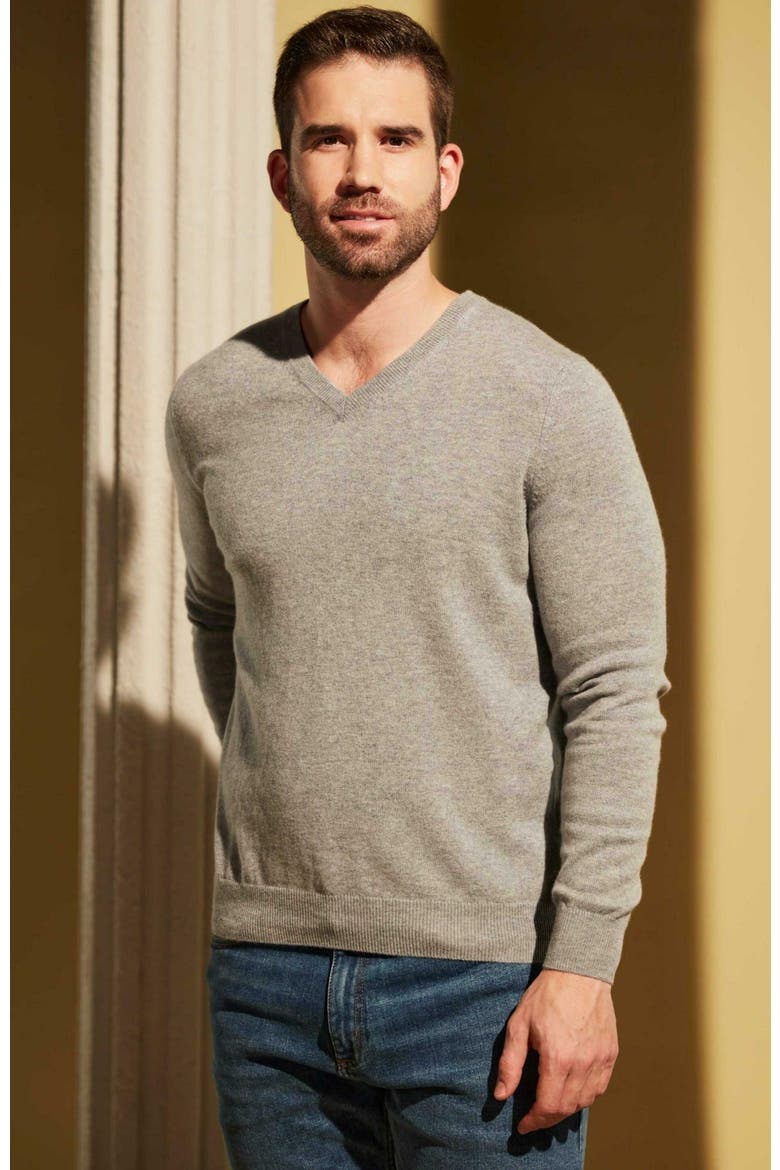 Essential V-Neck Cashmere Sweater, Alternate, color, vapor blue