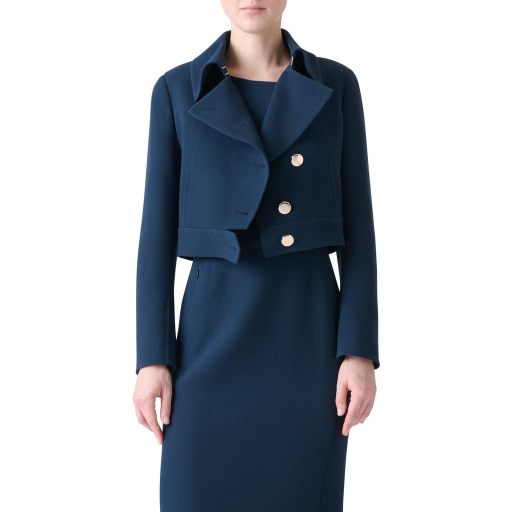 Akris Dana Asymmetric-button Wool Crepe Jacket