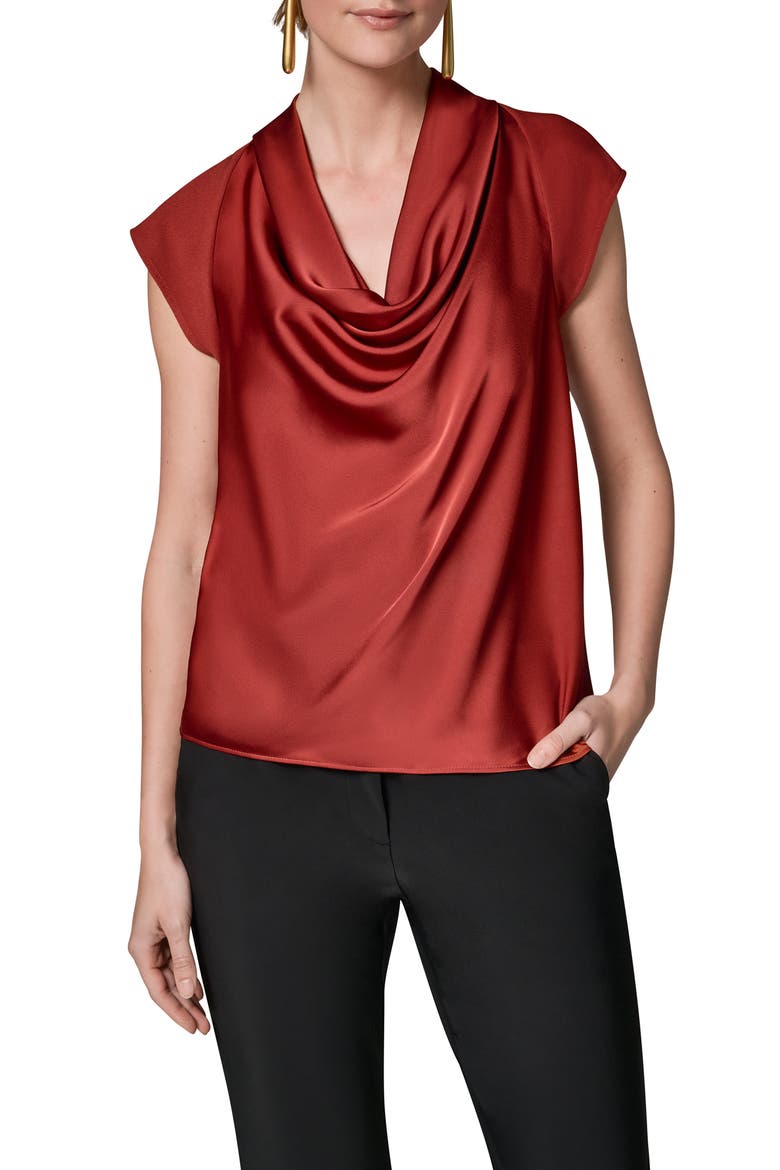 Cowl Neck Top, Main, color, SUNBAKED