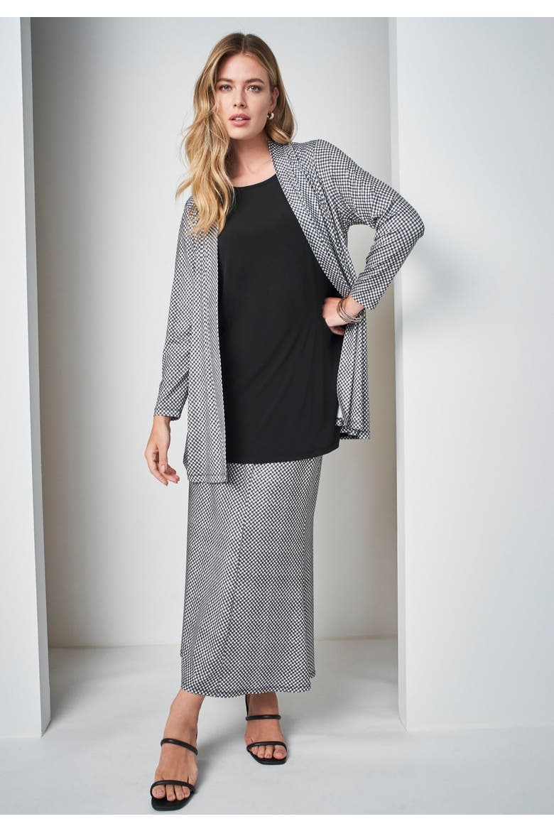 Stretch Knit Maxi Skirt, Alternate, color, BLACK BIAS PLAID