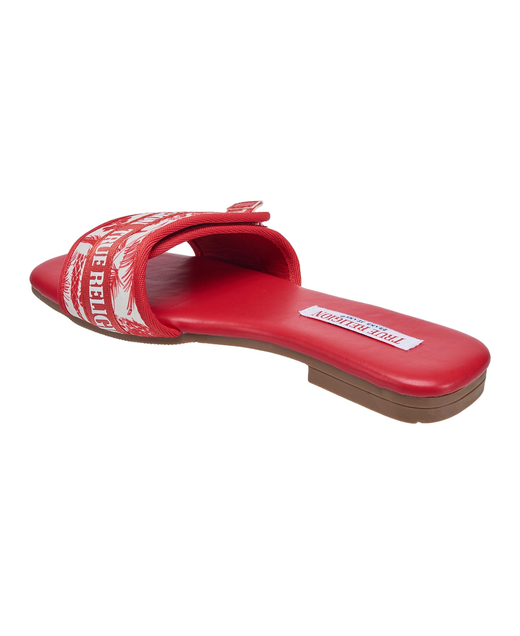 True Religion Missy Logo Adjustable Sandal, Alternate, color, Red