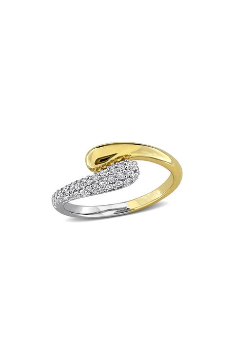 Lab-Grown White Sapphire Swirl Ring