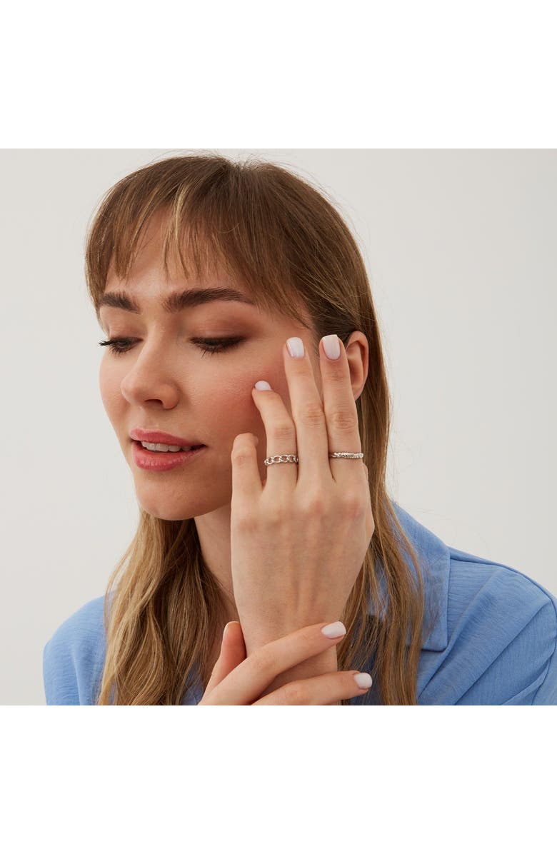 Spero London Sterling Silver Chain Ring, Alternate, color, Silver