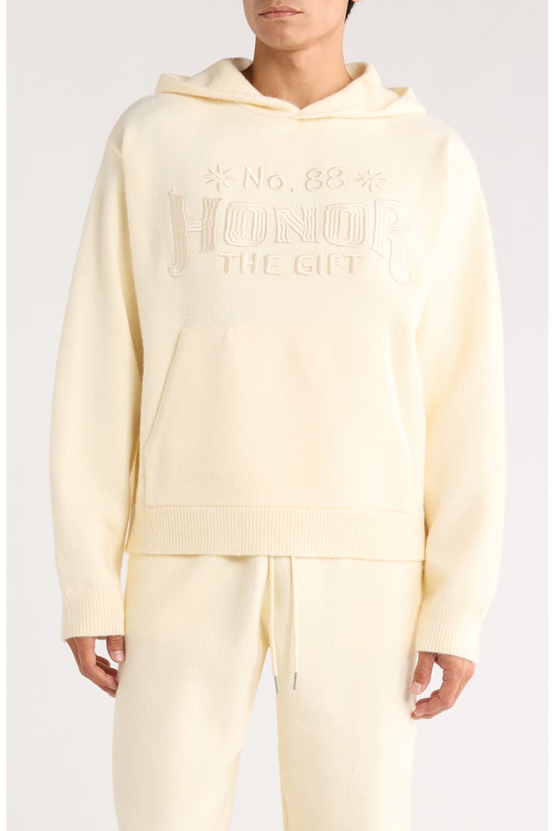 Art Knit Hoodie, Main, color, BONE