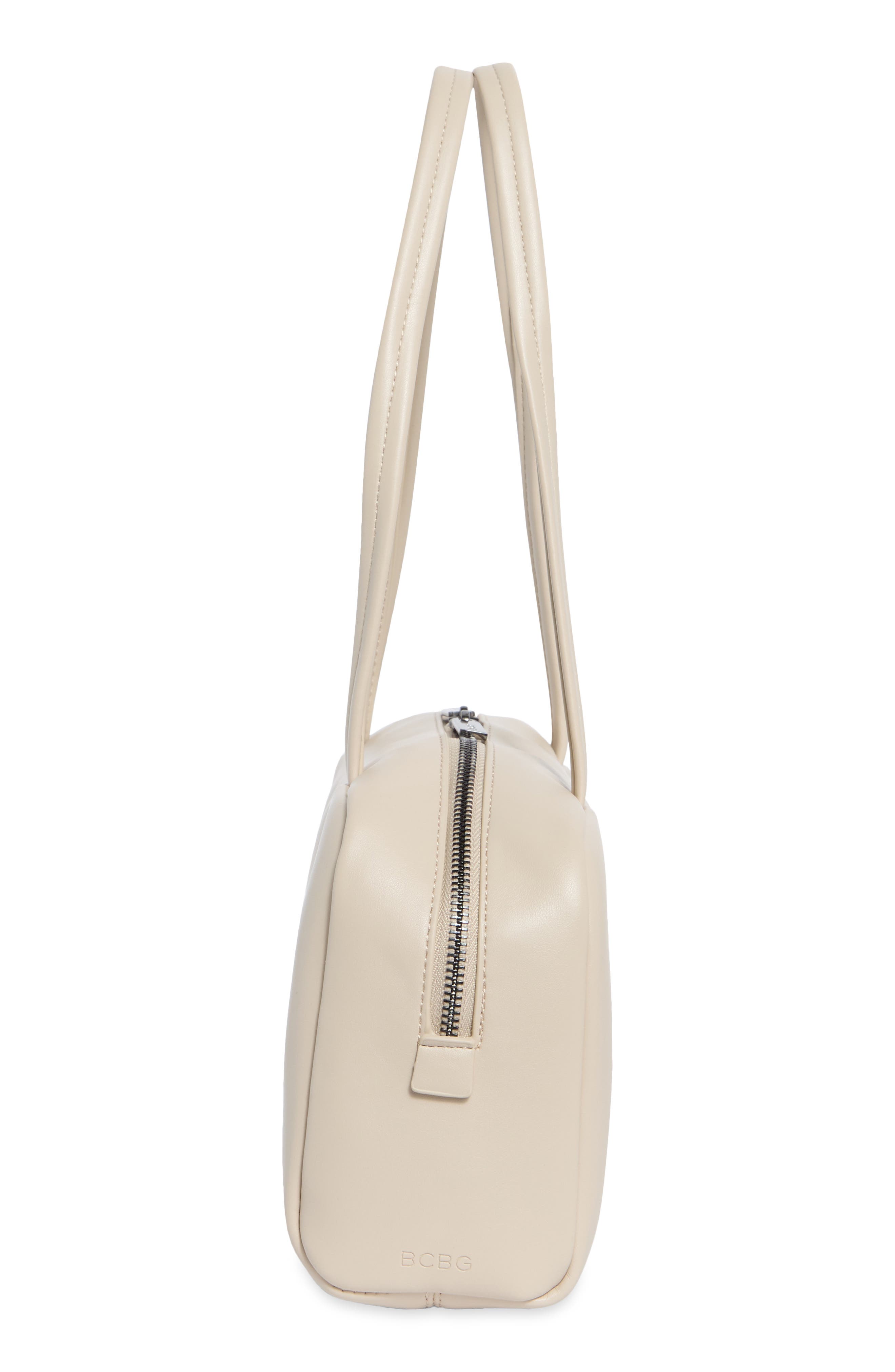 Bowler Faux Leather Shoulder Bag, Alternate, color, ALMOND