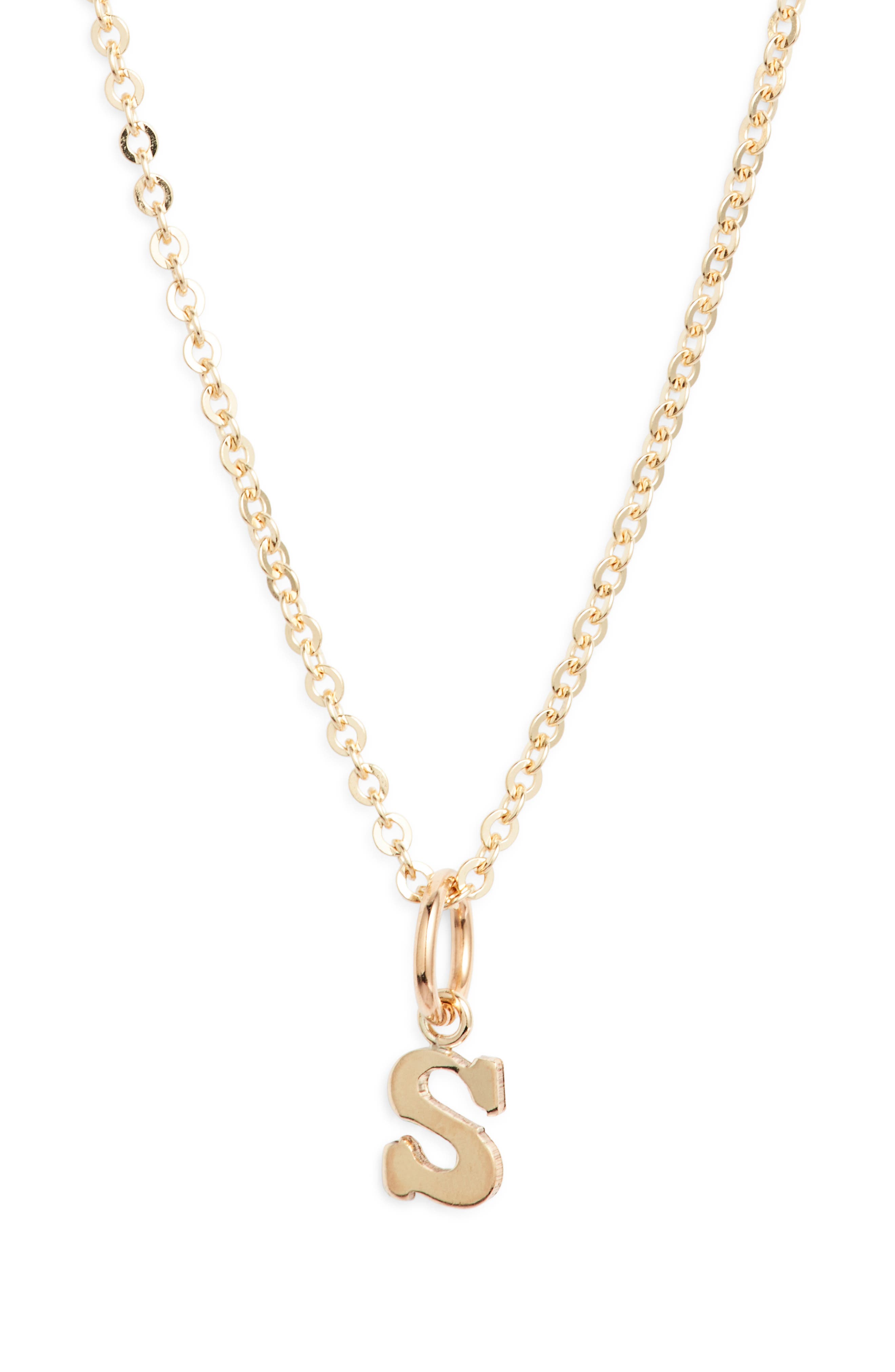 Nashelle Initial Pendant Necklace in Gold Fill - S 