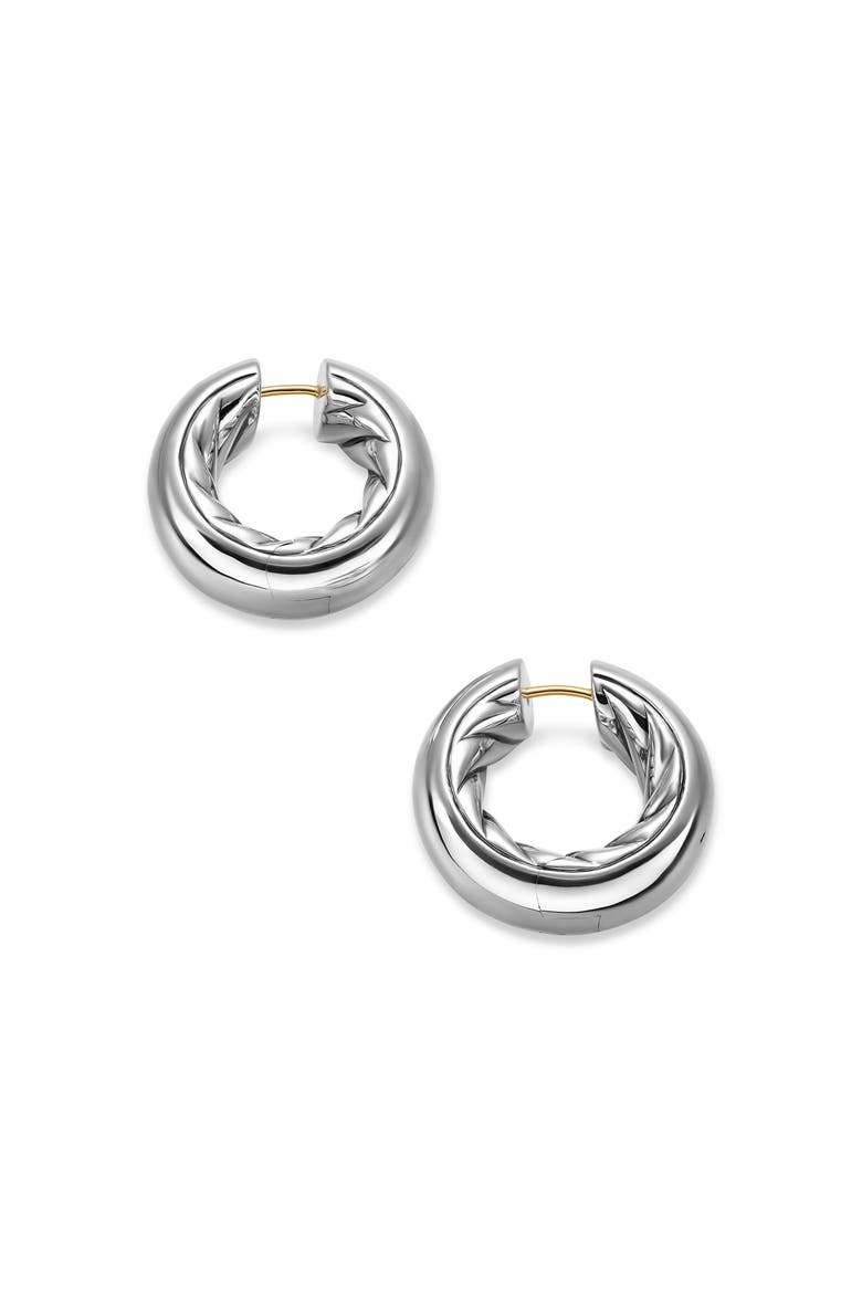 DY Mercer® Hoop Earrings in Sterling Silver, 9mm, Alternate, color, SILVER