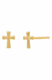 Bony Levy 14K Gold Cross Stud Earrings