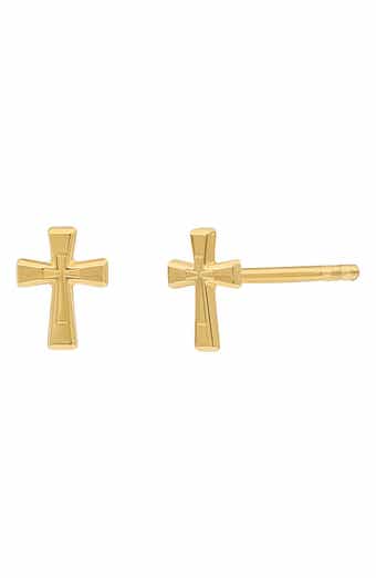 Bony Levy 14K Gold Cross Stud Earrings