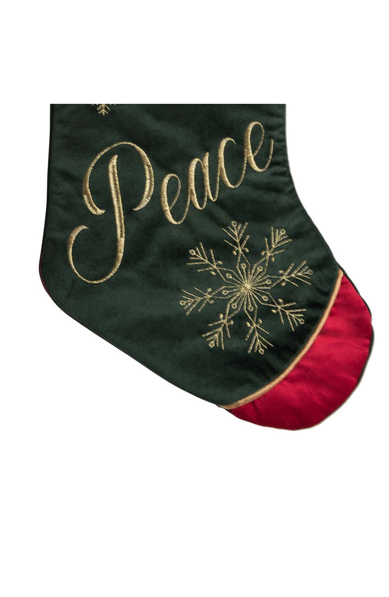 C&F Home Peace Snowflake Stocking, Alternate, color, Green
