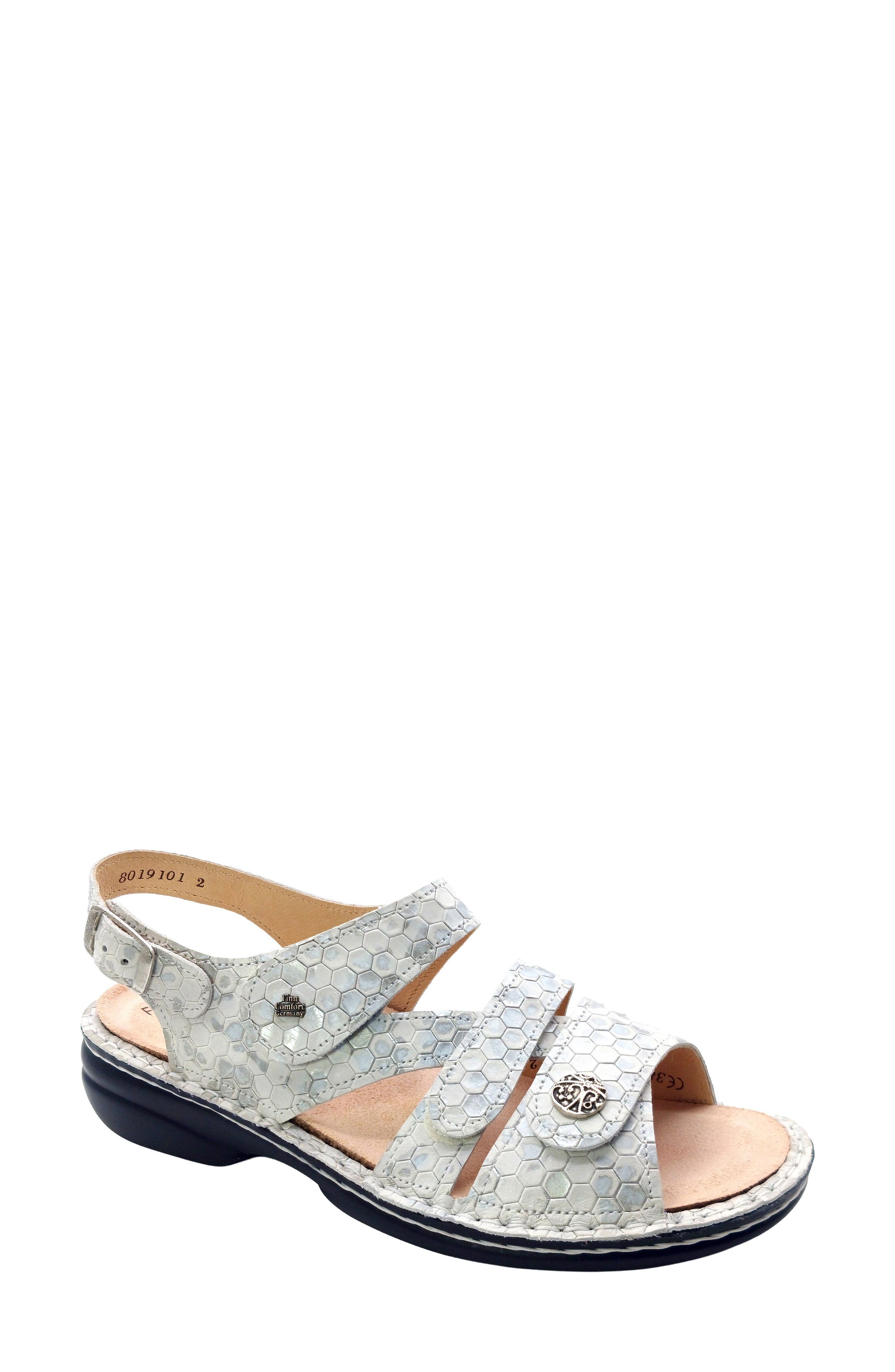 Gomera Ankle Strap Slide Sandal, Main, color, BIANCO