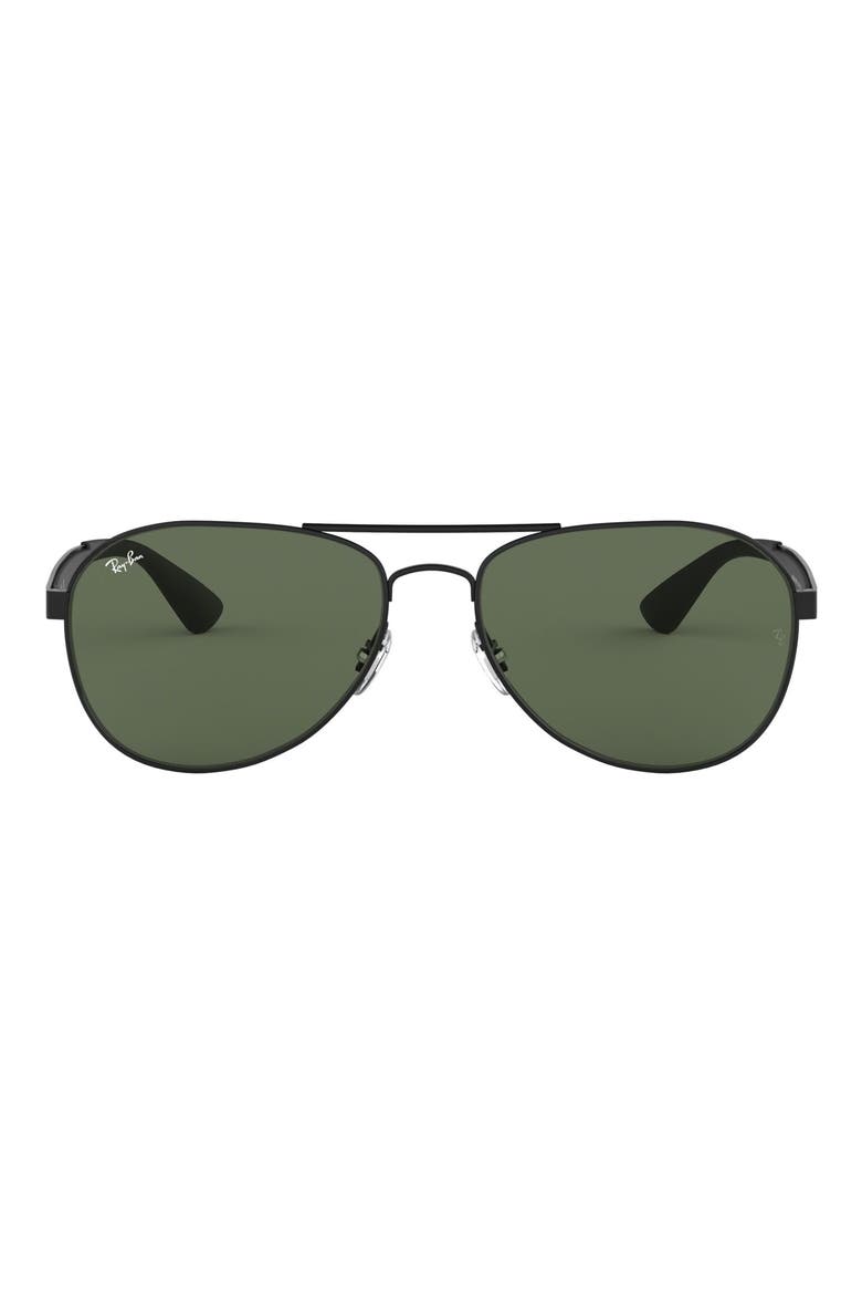 Unisex 58mm Aviator Sunglasses, Main, color, MATTE BLACK