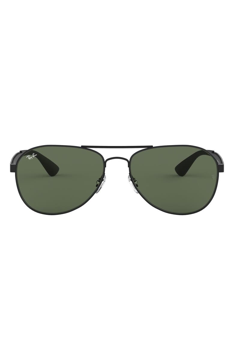 Ray-Ban Unisex 58mm Aviator Sunglasses, Main, color, Matte Black