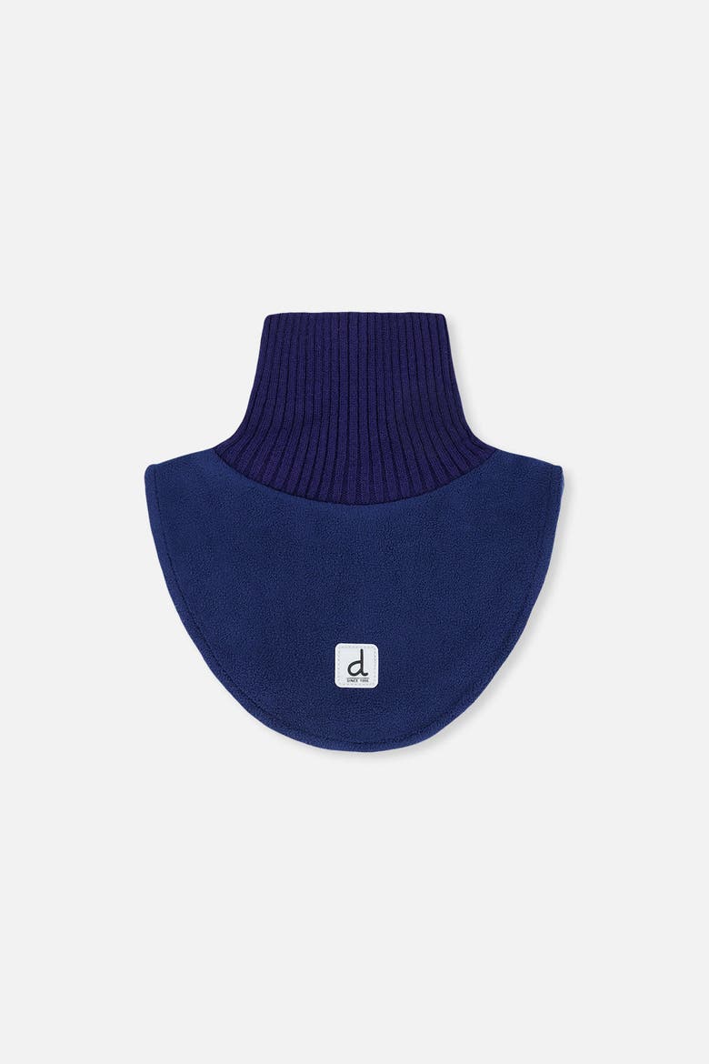 Knit & Polar Fleece Bib Turtle Neckwarmer, Main, color, Navy Blue