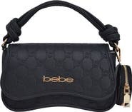 bebe Romina Embossed Satchel with Zip Pouch