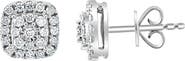 EFFY Sterling Silver Pavé Diamond Cushion Stud Earrings