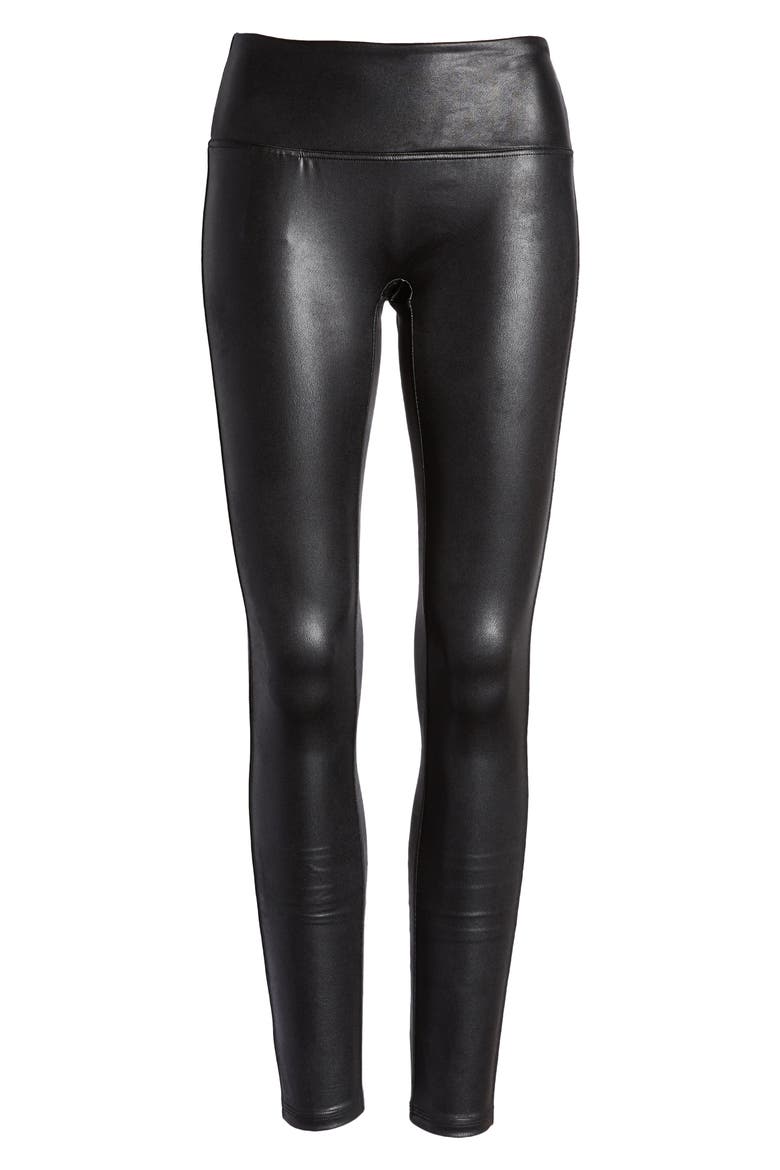 Jeans Faux Leather Leggings, Alternate, color, BLACK