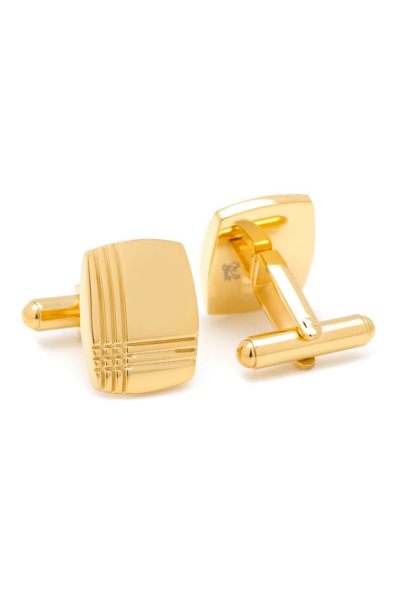 Tartan Embossed Cuff Links & Shirt Studs Set, Alternate, color, GOLD