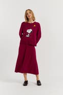 Chinti & Parker Wool-Cashmere Snoopy Embroidered Sweater