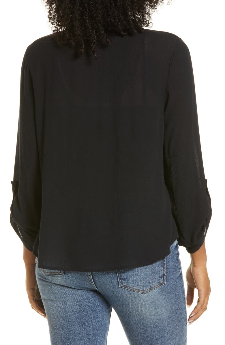 Bobeau Embroidered Long Sleeve Blouse, Alternate, color, 