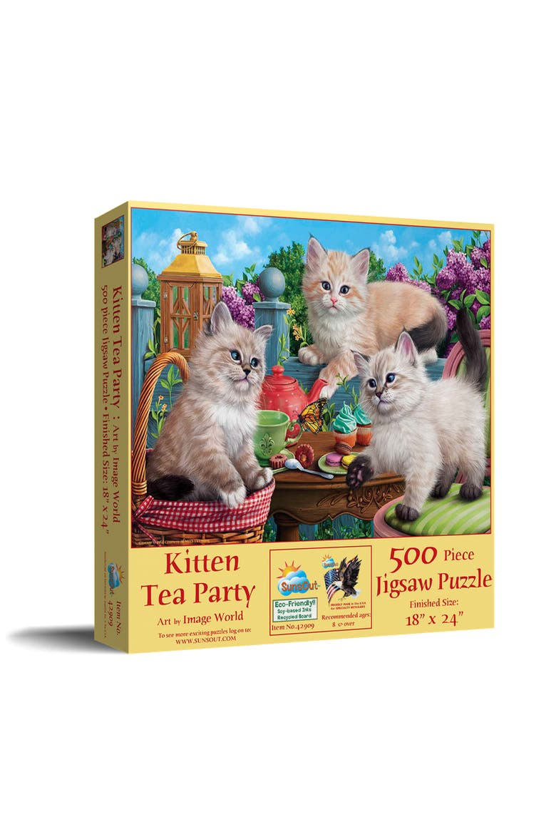 Kitten Tea Party 500 piece Jigsaw Puzzle for Adults, Main, color, Multicolor