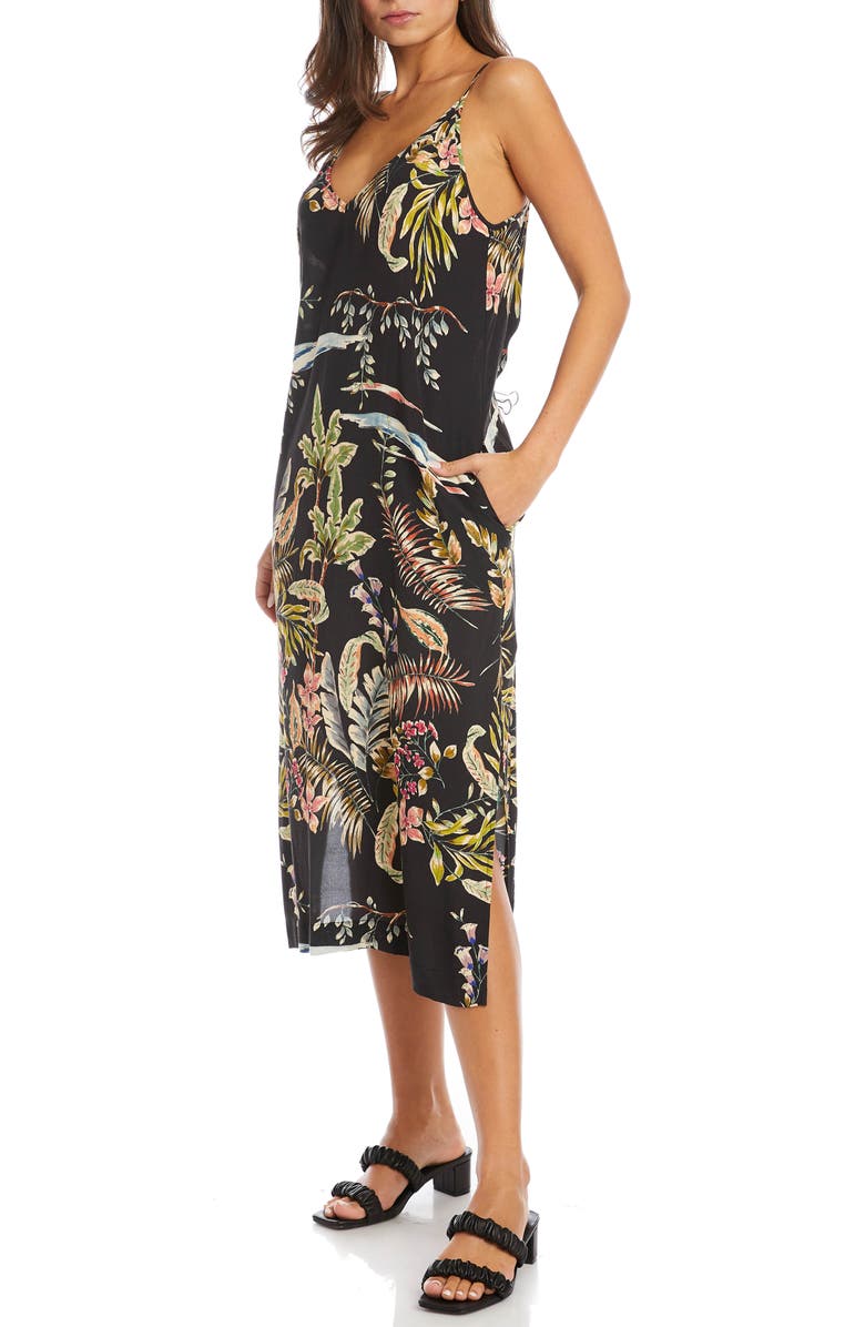Karen Kane Printed Side Slit Midi Slipdress, Alternate, color,