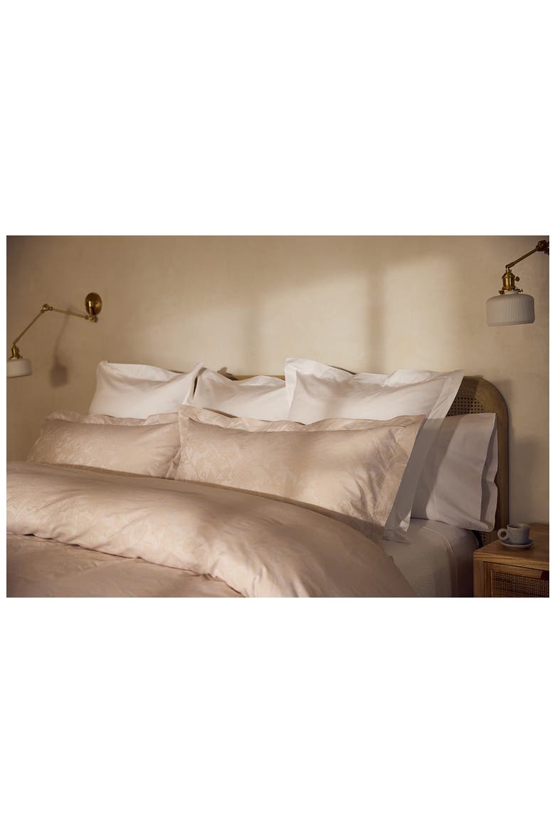 Heritage Jacquard Organic Cotton Duvet Cover, Alternate, color, ALPINE WHITE W/ STONE