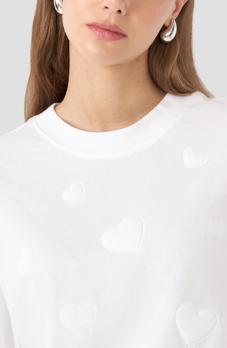 RM Rebecca Minkoff Embossed Heart T-Shirt, Alternate, color, White Solid