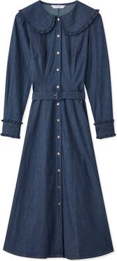LK Bennett Pippa Long Sleeve Frill Shirtdress