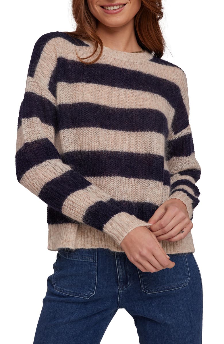 Bella Dahl Wide Stripe Crewneck Sweater, Main, color, 