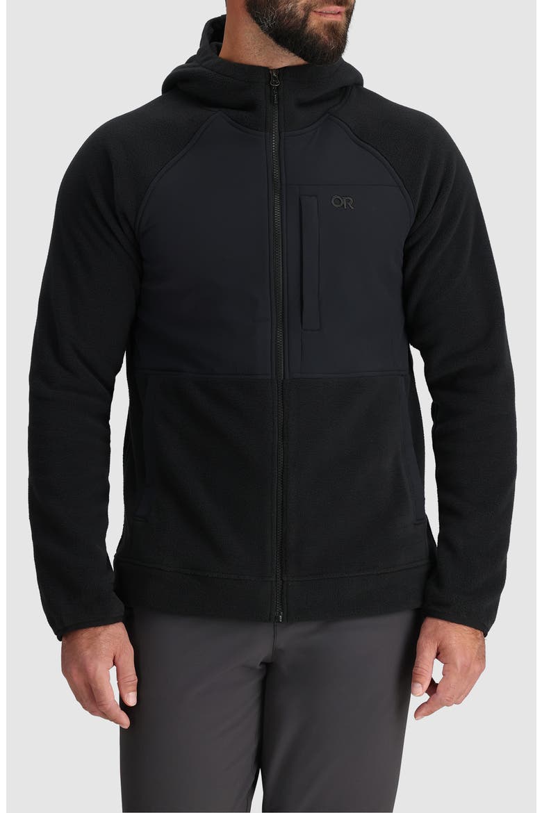 Polartec 200 Hooded Jacket, Main, color, BLACK