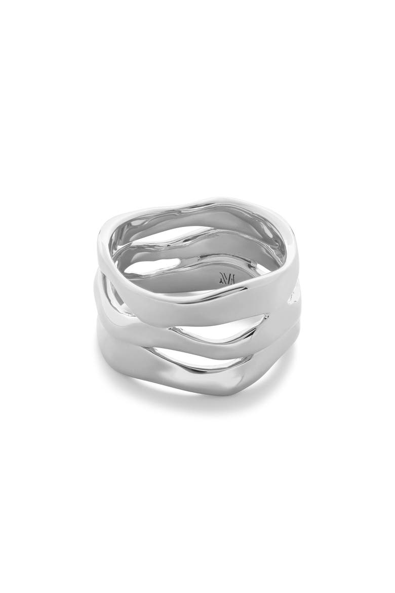 The Wave Triple Band Ring, Main, color, STERLING SILVER