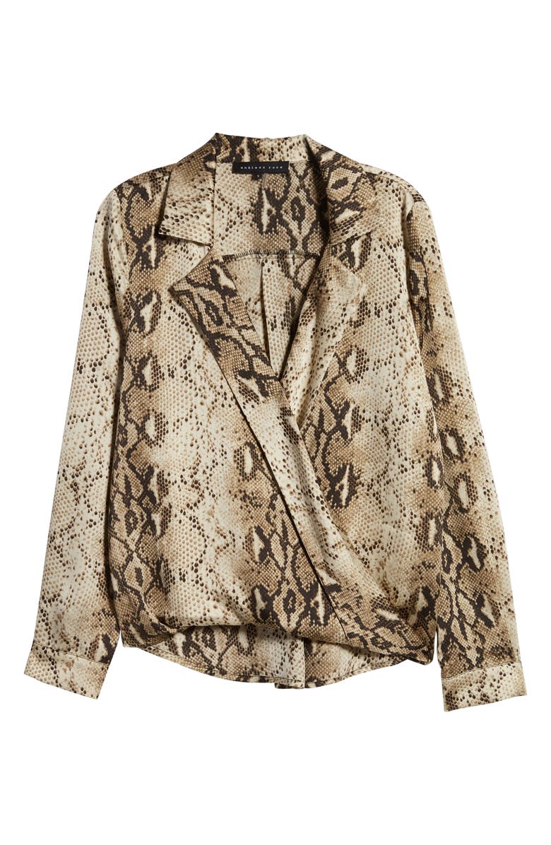 Endless Rose Snake Print Wrap Blouse, Alternate, color, 