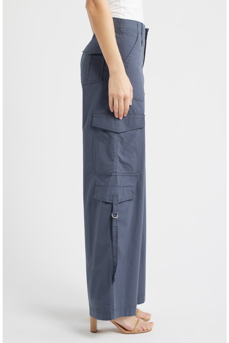 High Waist Cotton Blend Cargo Pants, Alternate, color, SHADOW
