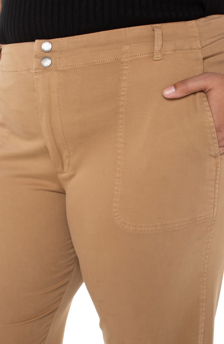 Liverpool Los Angeles Crop Straight Leg Linen Blend Utility Pants, Alternate, color, Desert Camel