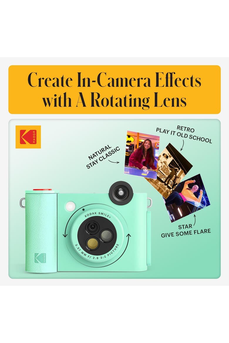 Smile+ 2-in-1 Instant Camera Gift Bundle, Alternate, color, Green