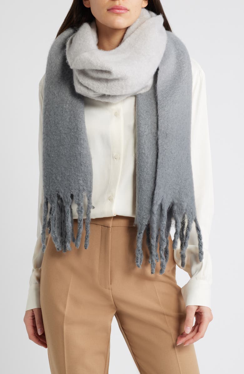 Nordstrom Ombré Brushed Fringed Scarf, Main, color, 