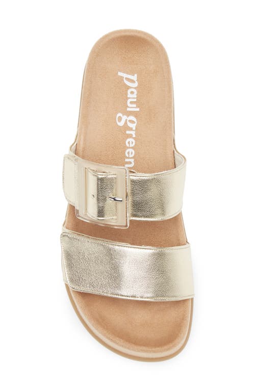 Paul Green Aloha Slide Sandal In Platino Metallic Future