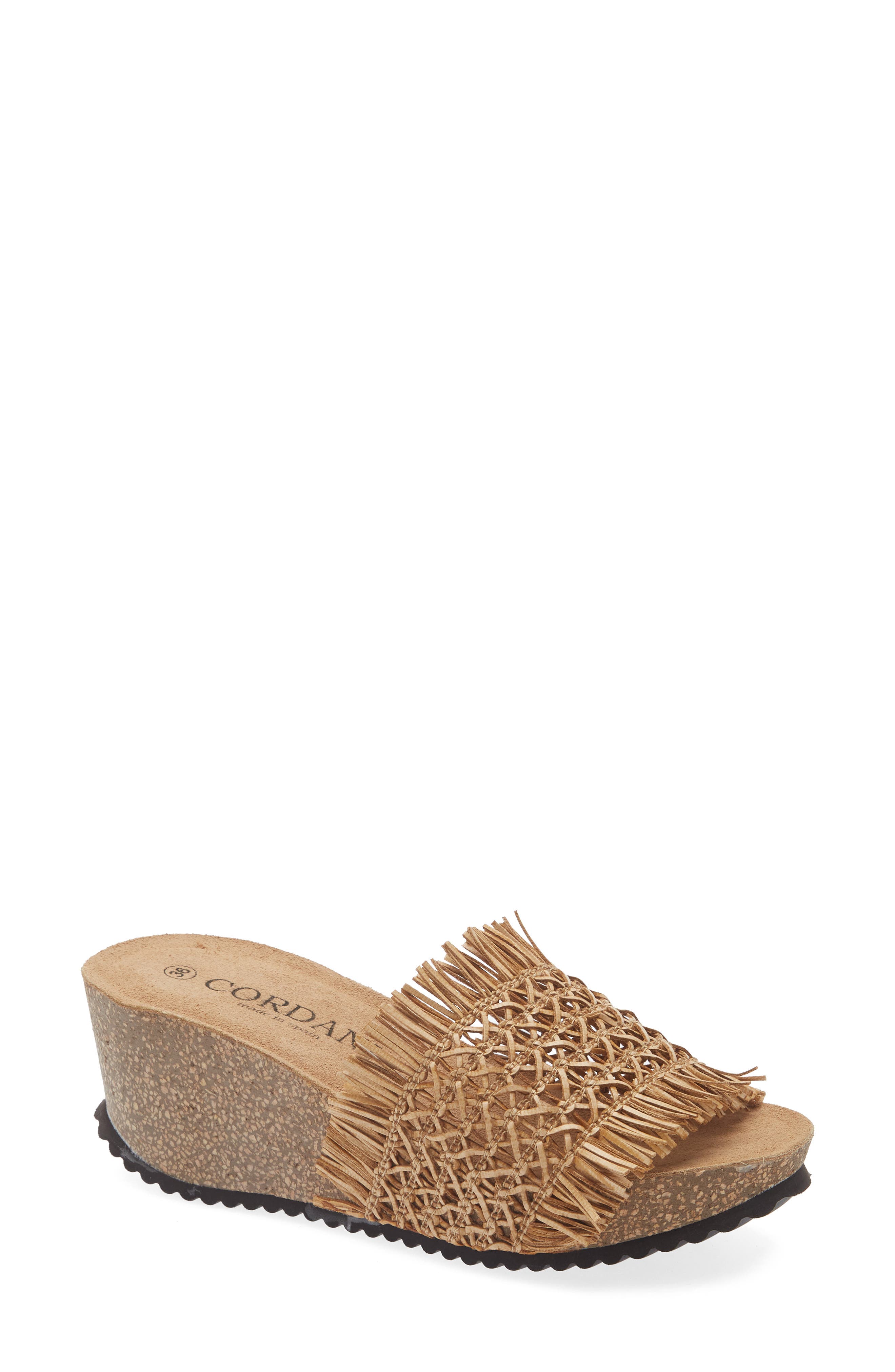 Cordani Mattina Fringe Platform Sandal, Main, color, Camel