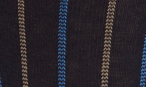 Nordstrom Vertical Stripe Cotton Blend Dress Socks In Black
