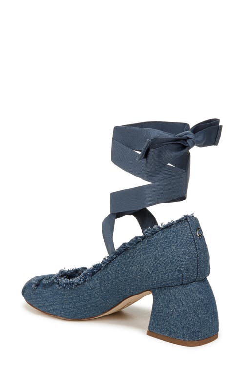 Circus Ny By Sam Edelman Della Lace-up Block-heel Ballet Pumps In Stone Wash Blue