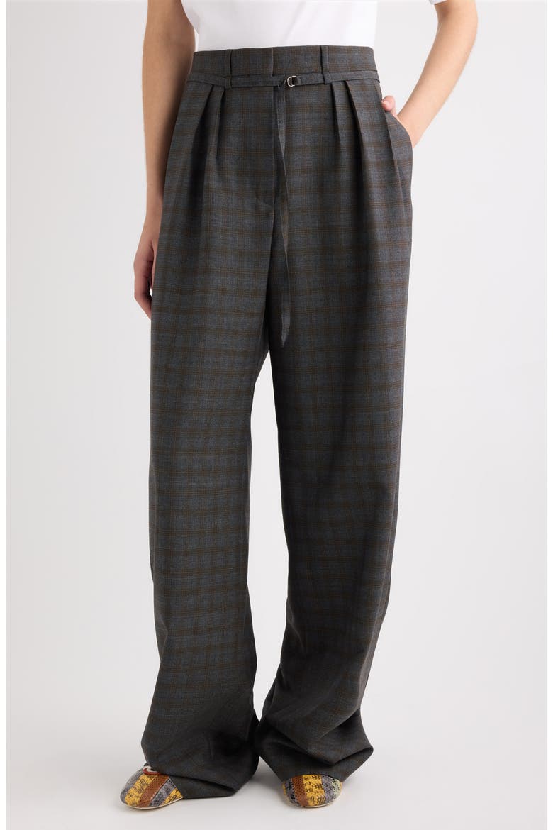 Peacha Wide Leg Wool Pants, Main, color, BROWN