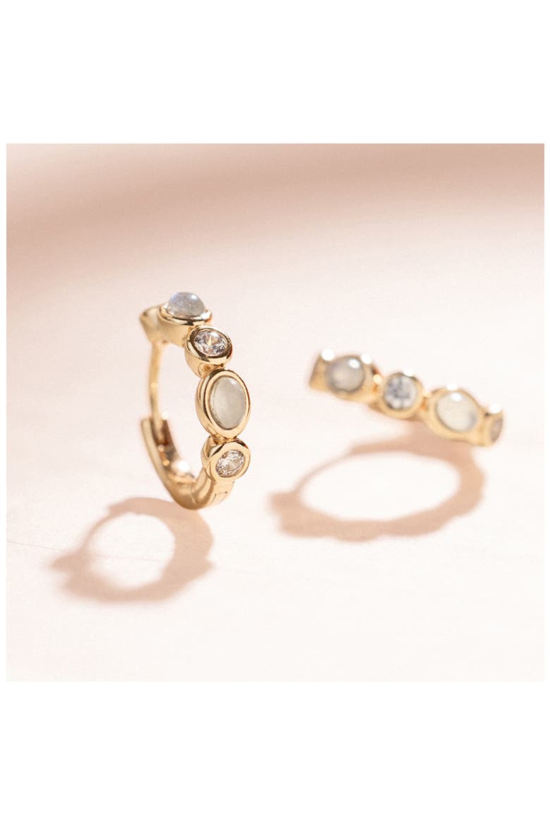 Aura Hoop Earrings, Alternate, color, GOLD VERMEIL/ CLEAR