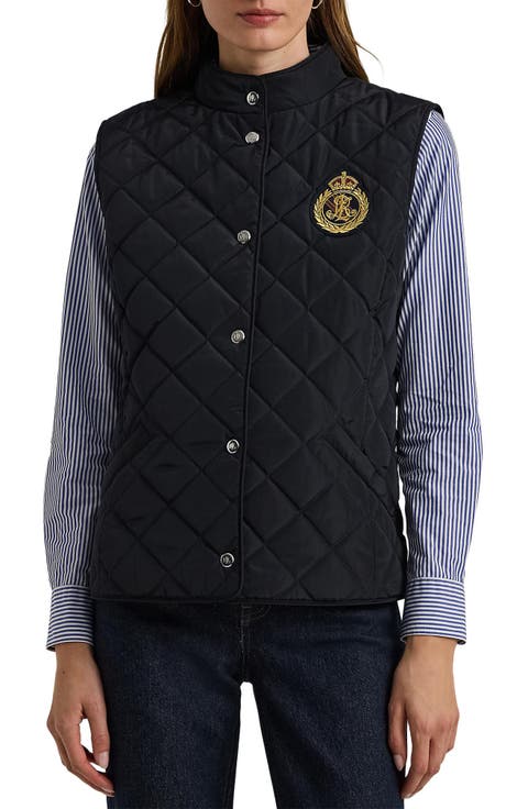 Crest Detail Quilted Vest