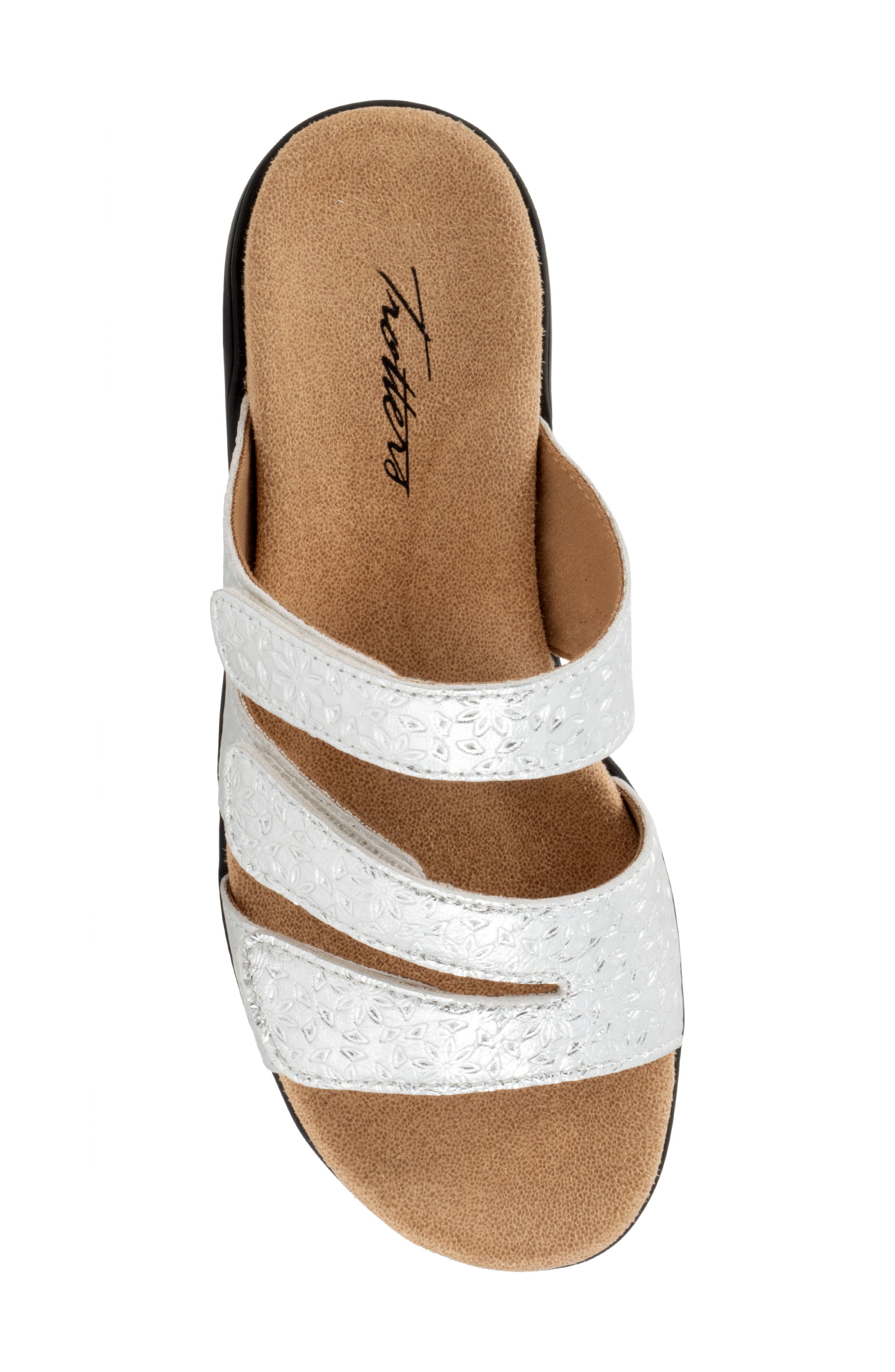 Trotters Rose Tool Slide Sandal, Alternate, color, Silver