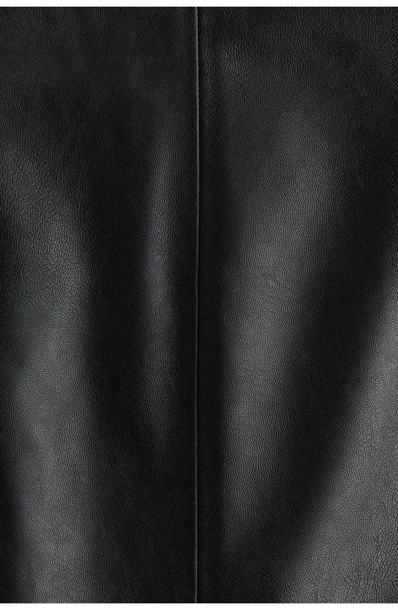 H&M Coated Tie-belt Dress, Alternate, color, Black