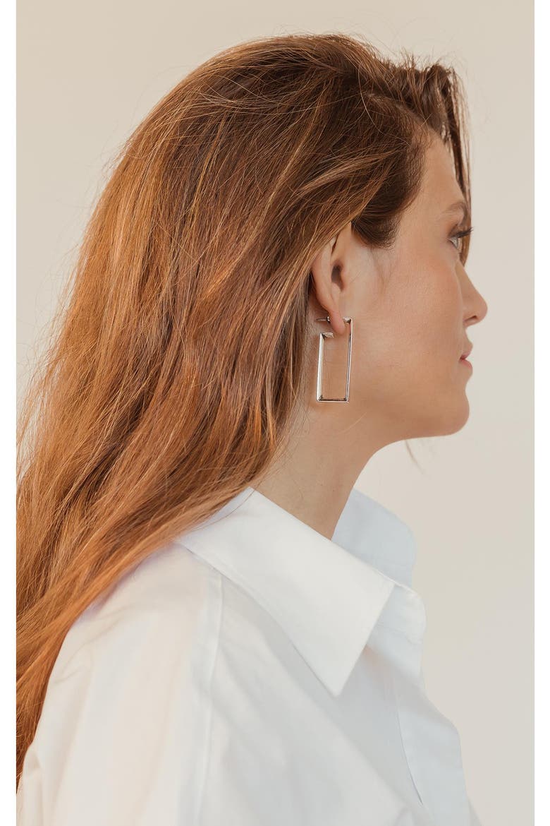 Big Ionian Earrings, Alternate, color, Silver